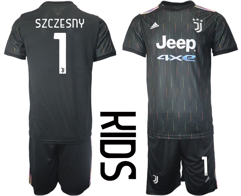 Youth 2021-2022 Club Juventus away black #1 Soccer Jersey